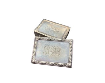 BIRKS Sterling Silver pair of Matchboxes Engraved R E F