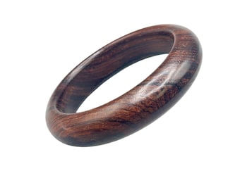Vintage Wood Bangle Bracelet Simple Smooth Rigid Bracelet