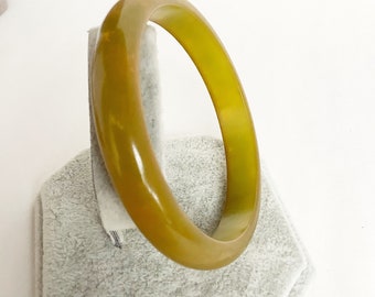 Antique Bakelite bangle bracelet yellowish green color bangle bracelet early vintage plastic