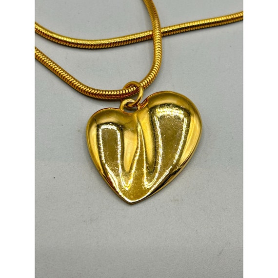 Vintage Carolee Heart Necklace 90s Long Snake Coi… - image 7