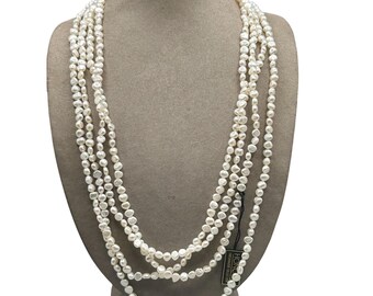 Honora Freshwater Pearls Necklace Long 106" Strand Irregular Small Pearls