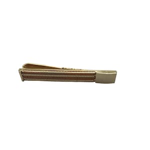 Jacques Kreisler USA Tie Bar Clip Vintage Coil Chain Gold Tone Retro Accessory