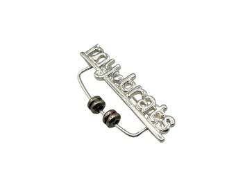 Vintage My Brats Silver Tone K.I.S. Pin Brooch Charm Holder