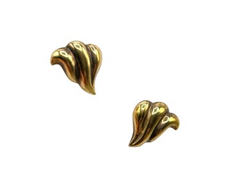 Vintage Gold Filled Wave Stud Earrings Pierced Lightweight Small Dainty Jewelry