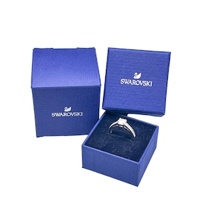 Swarovski Solitaire Ring Size 8 Engagement Ring New Old Stock in Original Box