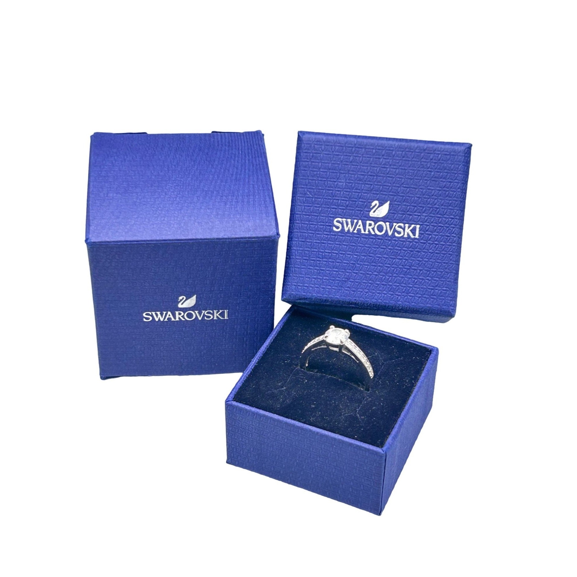 Swarovski Solitaire Ring Size 8 Engagement Ring New Old