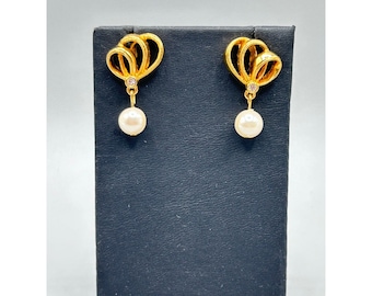 Delicate Pearls Earrings Pierced Simulated Pearls Classic Dainty Petite Dangles
