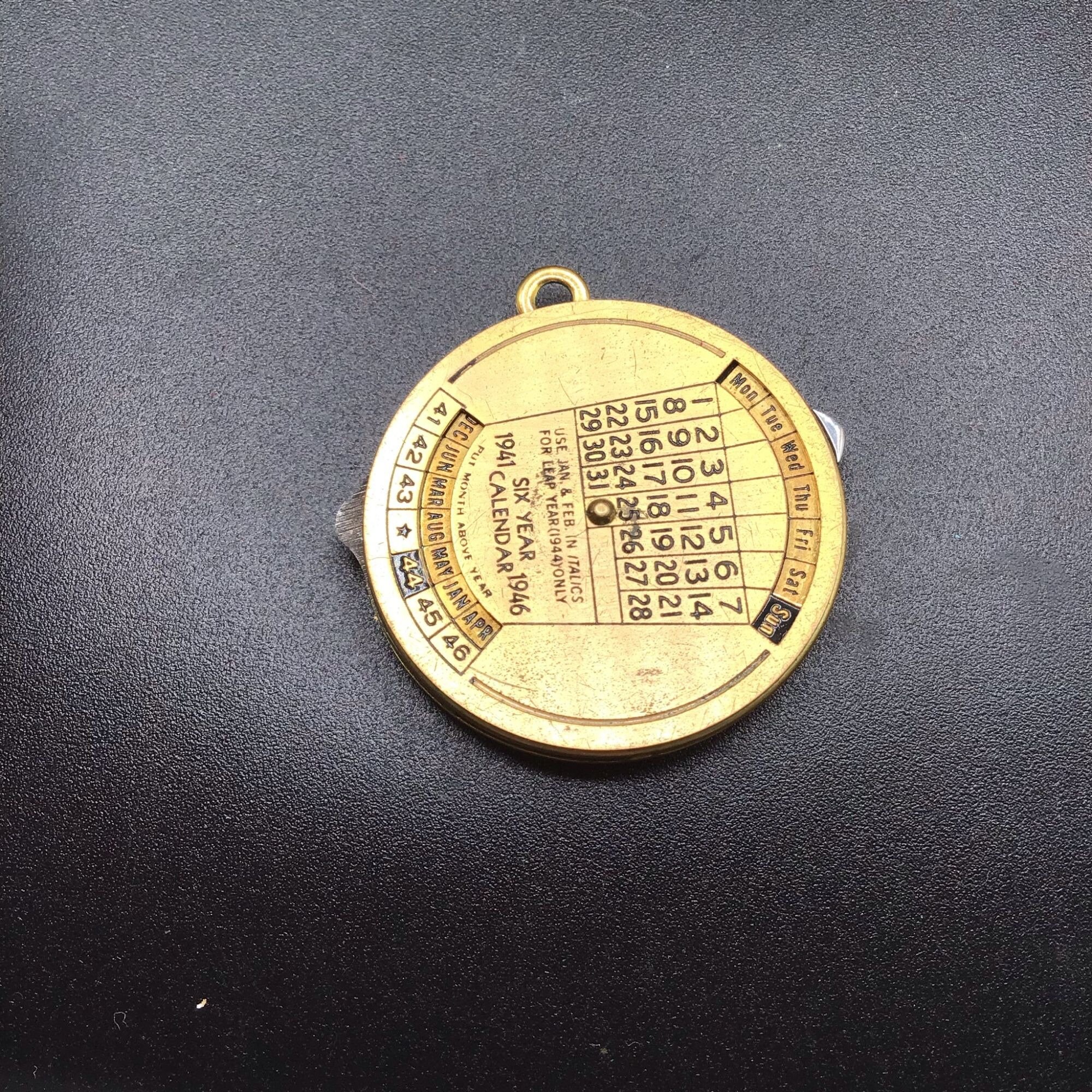 WWII Era Brass Calendar & Folding Knife Pendant 1941-1946 Perpetual Calendar  - Etsy