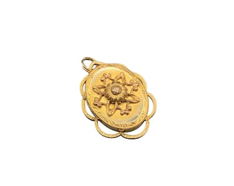 Vintage PR ST Co Gold Filled Locket Pendant Keepsake Ornate Front w Back Opening