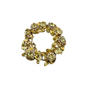 JULIANA D&E 5 Links Bracelet Jonquil Yellow Flowers And Navettes Gold tone Metal