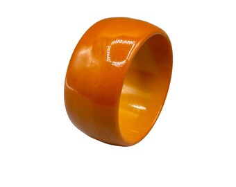 Wide Vintage Bakelite Bracelet Butterscotch Early Collectible Plastic Jewelry