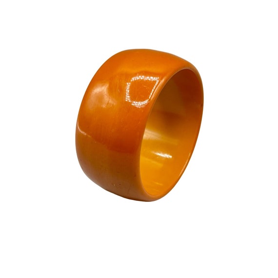 Wide Vintage Bakelite Bracelet Butterscotch Early… - image 1