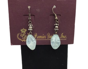 Vintage Light Blue Beaded Dangles Earrings Premier Designs New Old Stock On Card