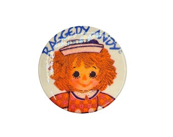 Vintage Raggedy Andy Pinback Button Retro Collectible Pin