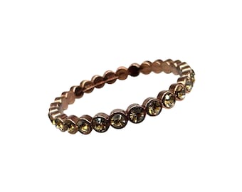 GRAZIANO Topaz Color Rhinestones Bangle Bracelet