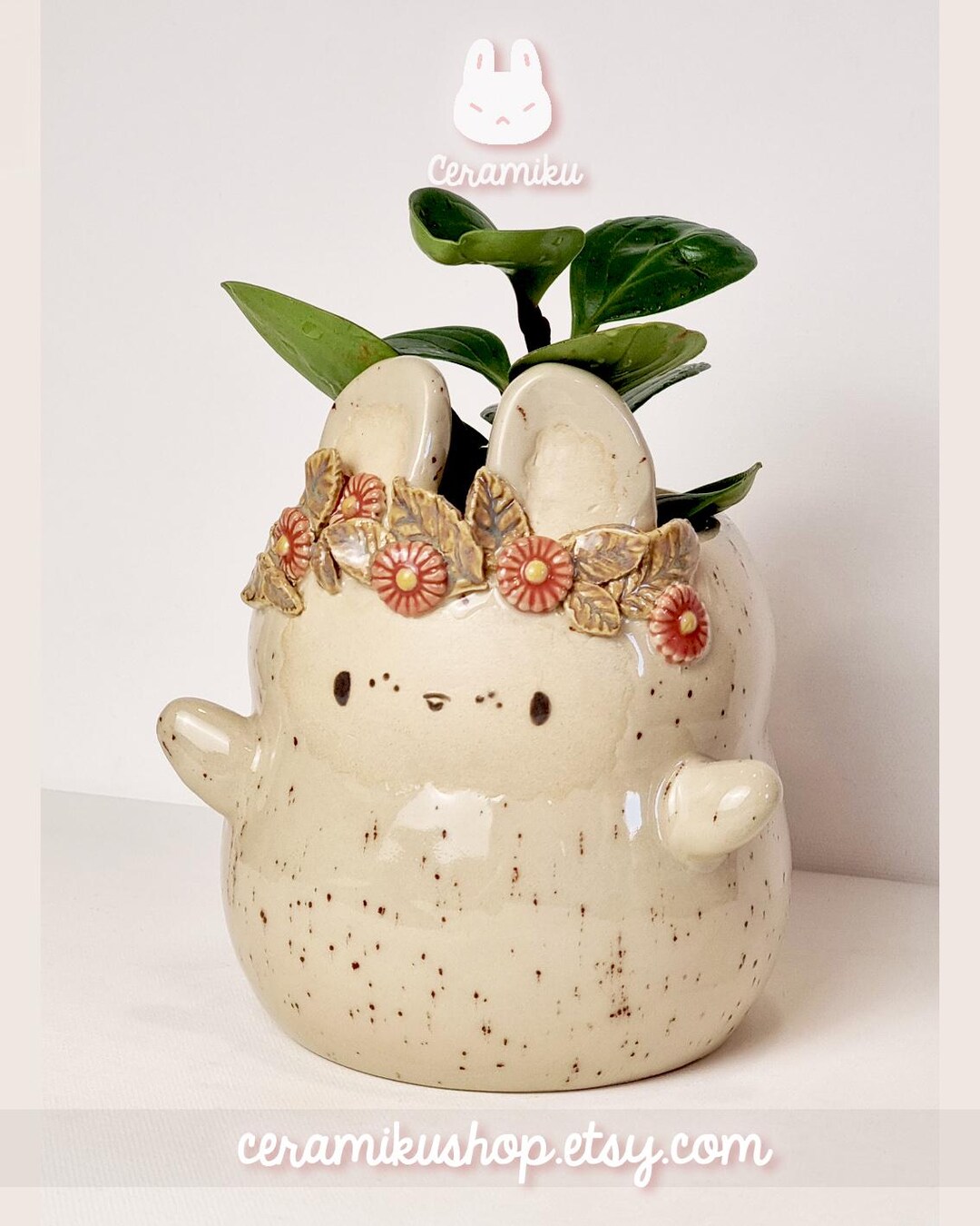 Handmade Ceramic Rabbit Planter - Cozy Home Decor - Pottery Gift - Etsy