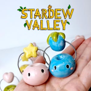 Stardew Valley Junimo figurines ceramic decoration custom gaming figurine farming game fan gift romantic pink junimo holding crops