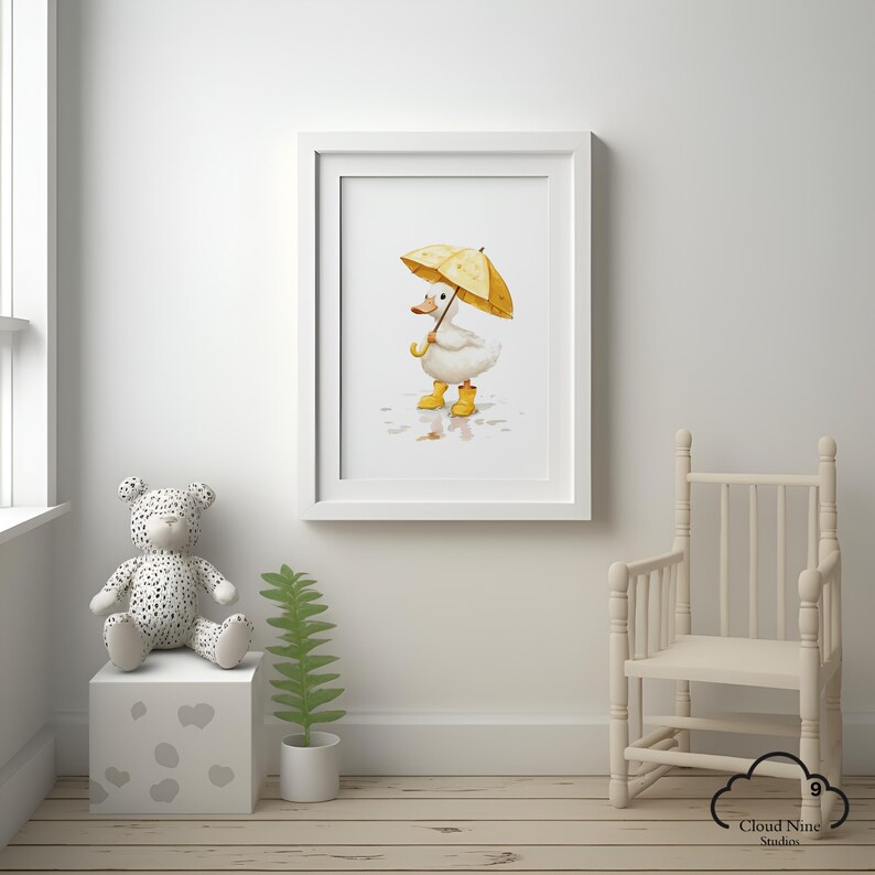 Yellow Duck Nursery Wall Art Set of 3 | Watercolor Nursery Decor ...