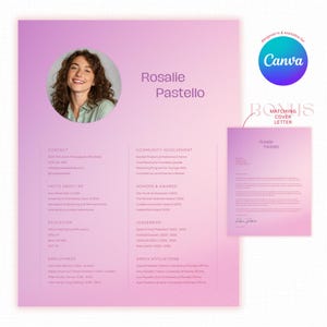 Sorority Resume Template Pink, Sorority Resume Template Canva, Sorority Resume Pack, Sorority Social Resume, Sorority Rush Resume Template