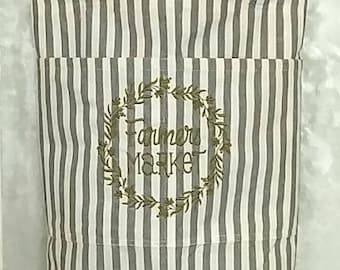 Farmer's Market Tote Bag Embroidered Heavy Cotton Don't Break Your Baquette!