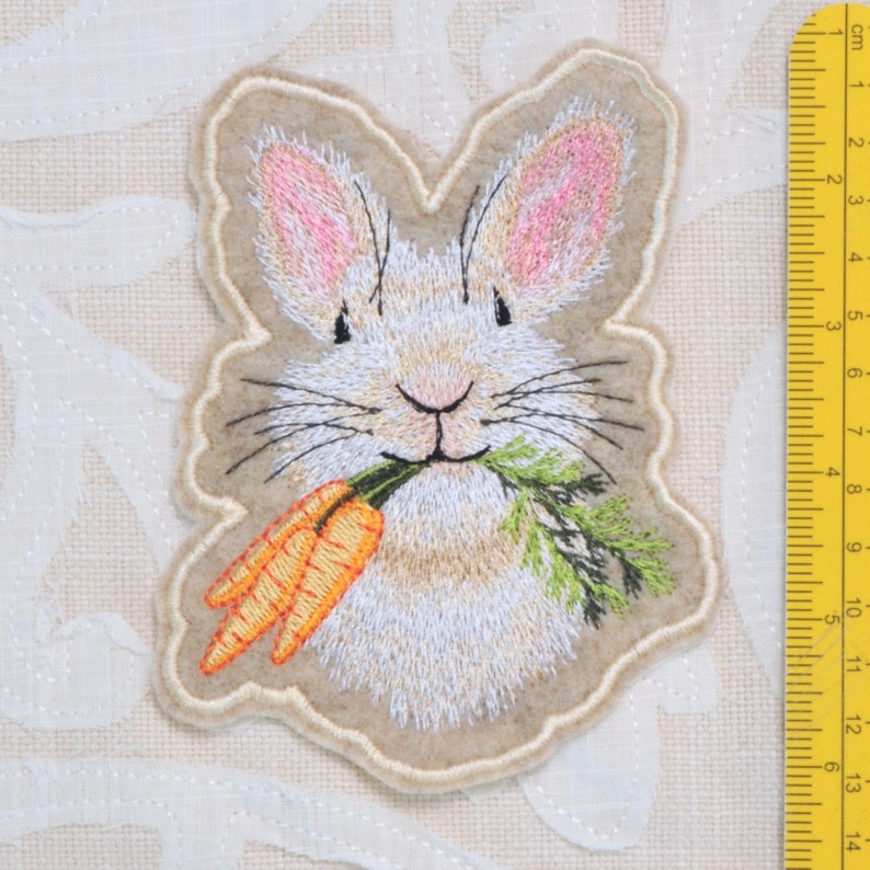 Bunny Rabbit Patch Carrots Clothing Patch Inches Iron on or Sew On - Etsy