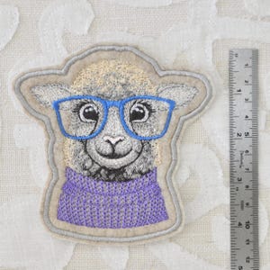 Sheep Glasses Iron On Patch / Sew On Clothing Patches Inches Iron On