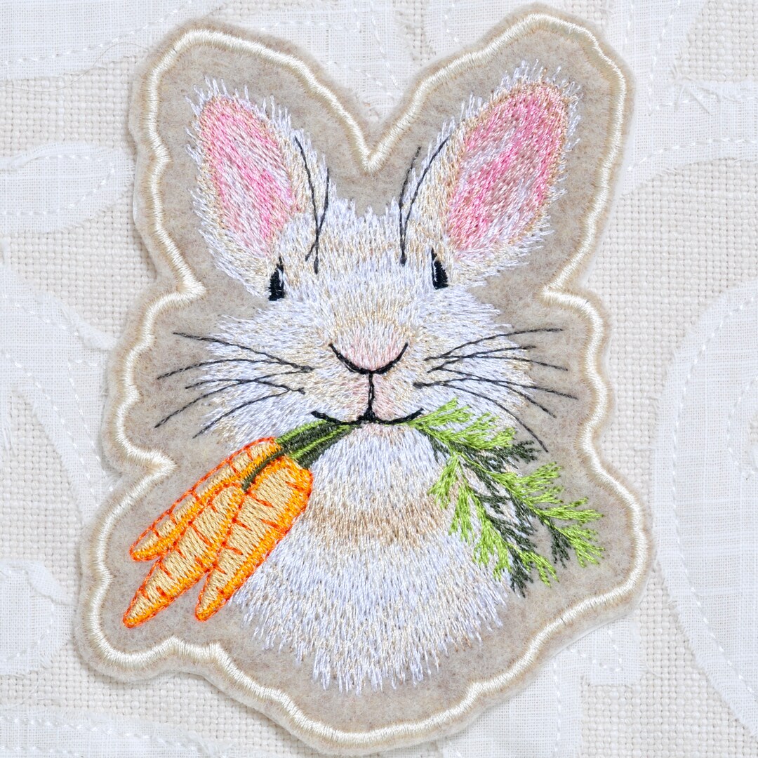 Bunny Rabbit Patch Carrots Clothing Patch Inches Iron on or Sew On - Etsy