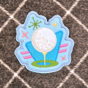 Golf Patch for Jacket Golf Bag Hat 4.5 x 4.5 Inches Iron On / Deco Style / Fun