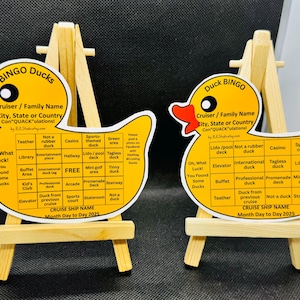 Juego de bingo de patos Cruising Ducks para cruceros: "Guardar o esconder" - Personalizado, laminado y enviado - Carnival, Royal Caribbean Cruise Ship