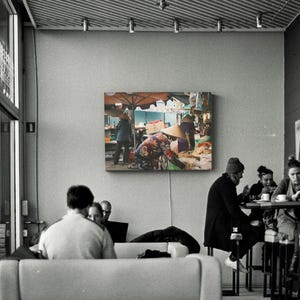 Impressão do Mercado de Saigon – Arte de Parede da Vida Urbana no Vietnã, Lembrança de Viagem, Decoração de Casa na Ásia