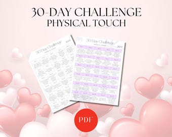 30-Day Challenge for Couples - Physical Touch | Romantic Printable Activity To Boost Intimacy in Relationships | Love Languages | Printable