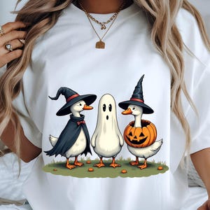 Boo Ghost Goose PNG SVG Halloween Goose Sublimation Design for Shirts, Skeleton Pumpkin Goose Fall PNG for Halloween Shirt Printing