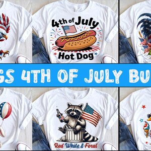4 juli T-shirt png-bundel, patriottische sublimatie clipart, USA Independence Day digitale download, grappige 4 juli png, Girly USA png