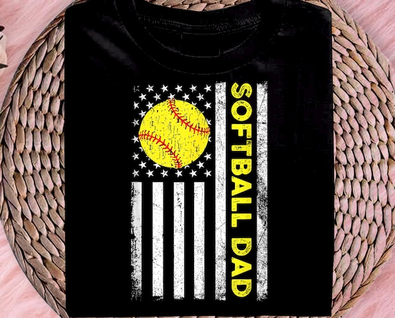 Softball Dad Distressed American Flag Fathers Day, Best Dad Ever Png, dad png files, Father's Day PNG SVG, gift for him boyfriend birthday,