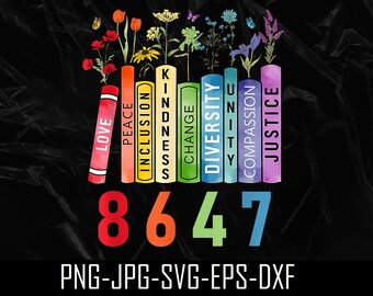 Equality Books and Flowers PNG SVG Design - Diversity & Inclusion Sublimation Clipart-Inspirational Floral Digital Art for Unity and Change