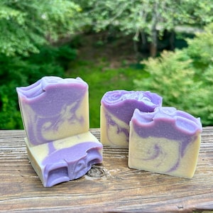 Lavender Goat Milk Soap, Handcrafted soap, Cold process soap.