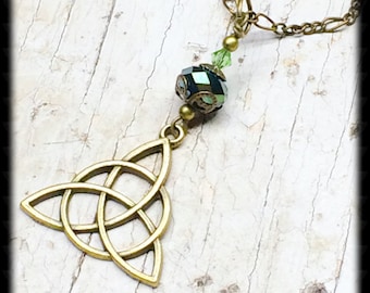 Brass Celtic Necklace, Celtic Jewelry, Celtic Knot Necklace,Celtic Knot Jewelry, Irish Jewelry, Irish Knot, Brass Necklace, Gift For Her