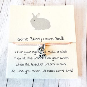 Easter Bunny Wish Bracelet, Children&#39;s Easter Present, Some Bunny Loves You, Easter Basket Stuffer, Easter Basket Filler For Kids