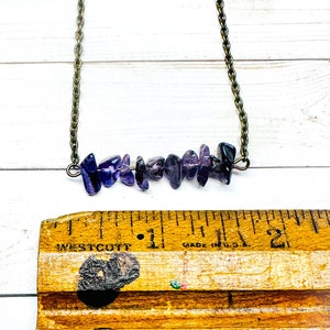 Amethyst Chip Necklace, Gemstone Chip Necklace, Chakra Gemstones, Crystal Chips, Minimalist Necklace, Minimalist Jewelry, Gifts For Her image 5