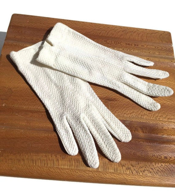 Vintage Kid Leather and Nylon Mesh Driving Gloves Gem