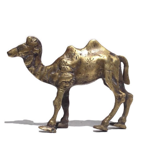 A Vintage Brass Bactrian Camel Figurine