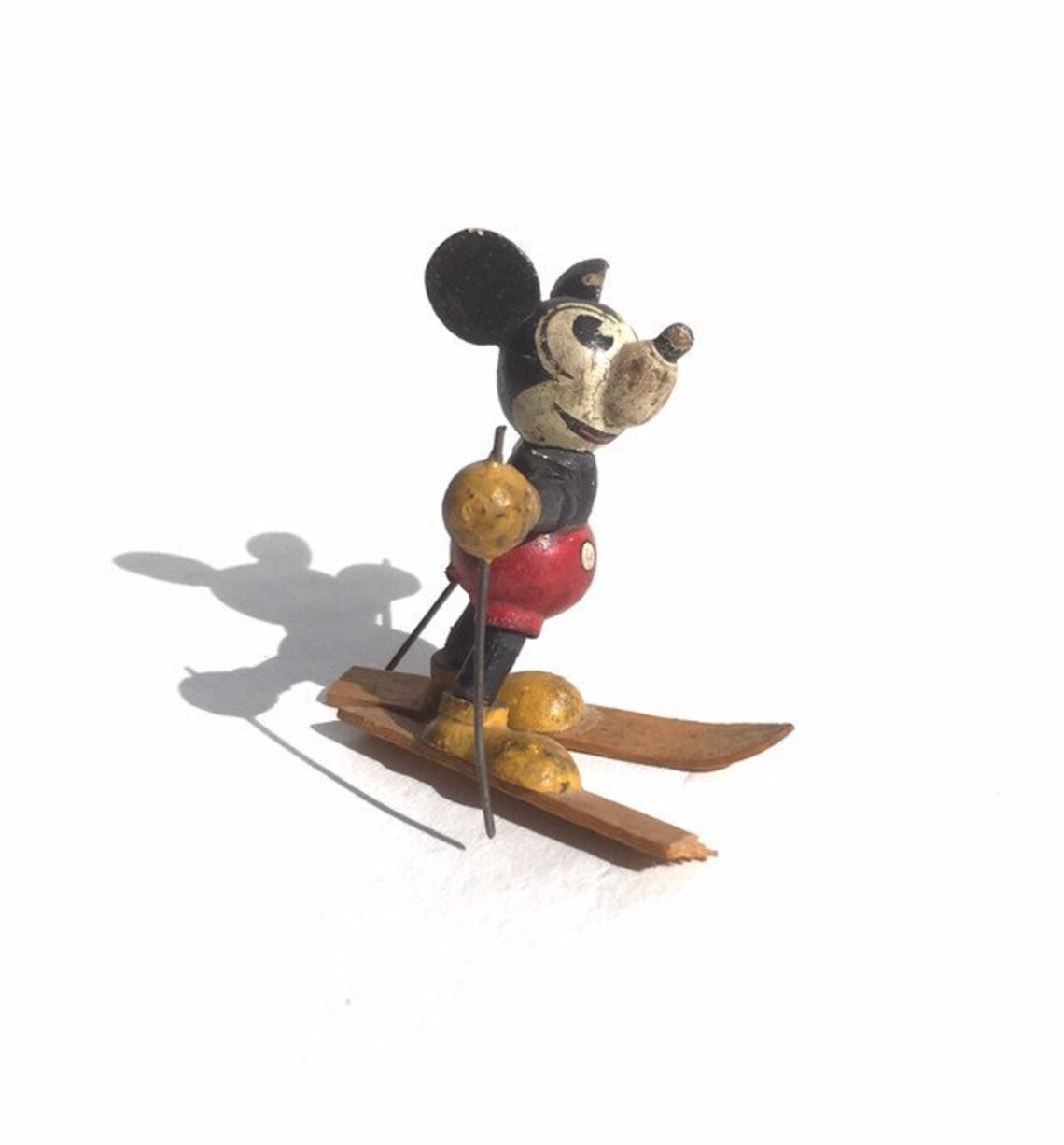 Vintage 1930s Articulated Mickey Mouse Skier Figurine | Etsy