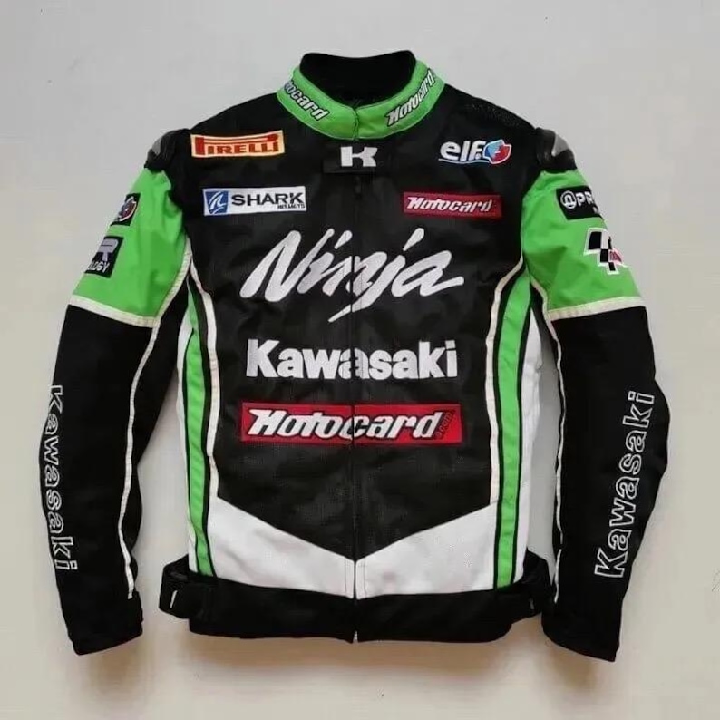 New Customised Kawasaki Motorbike Motorcycle Riding Jacket Mesh Fabric Breathable Summer Jacket Birthday Gift for him