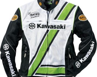 Kawasaki Racing Jacket, Lightweight Mesh Motorcycle Biker Jacket