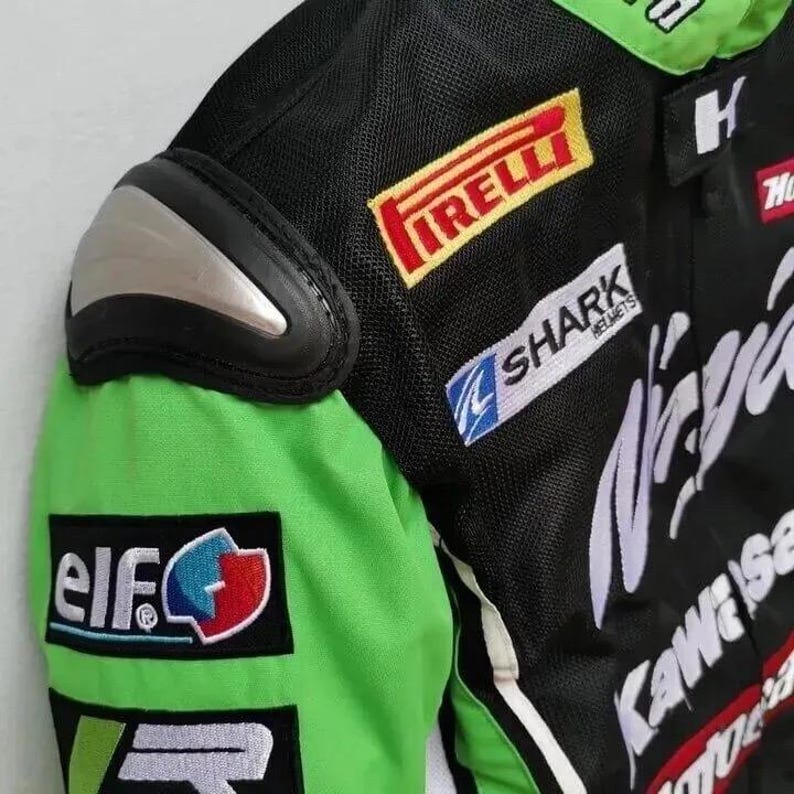 New Customised Kawasaki Motorbike Motorcycle Riding Jacket Mesh Fabric Breathable Summer Jacket Birthday Gift for him