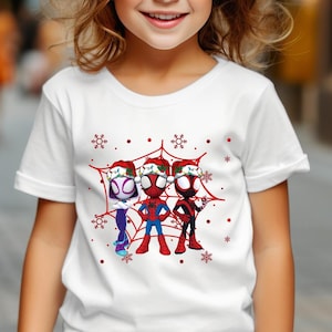 Spidey And His Amazing Friends Christmas Shirt, Spidey Spin Ghost Spider Xmas Tees, Kids Holiday Gifts, Avengers Spidey Holiday Trip Tee