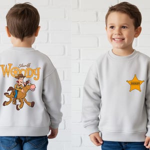 Sheriff Woody Sweatshirt, Toy Story Woody Hoodie, Boys Sheriff Sweater zdjęcie 8