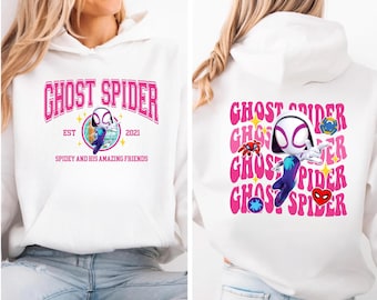 Ghost Spider Sweater, Spidey And His Amazing Friends Ghost Spider Hoodie, Girls Spidey Sweater, Disney Comics, Avengers Kids Ghost Crewneck