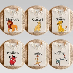 Hakuna Matata Lion King Characters Family Trip Shirts, Matching Animal Kingdom Group Tees image 10