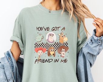 Retro Toy Story Shirt, You've Got A Friend In Me Checkered Tee, Toy Story Fans Family Trip Tees